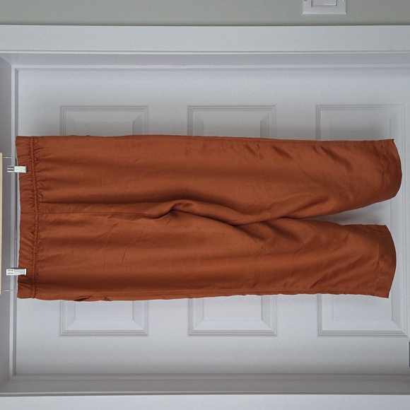 NWT H&M Lyocell-Blend Pants, Size L, Rust Orange - Picture 4 of 10